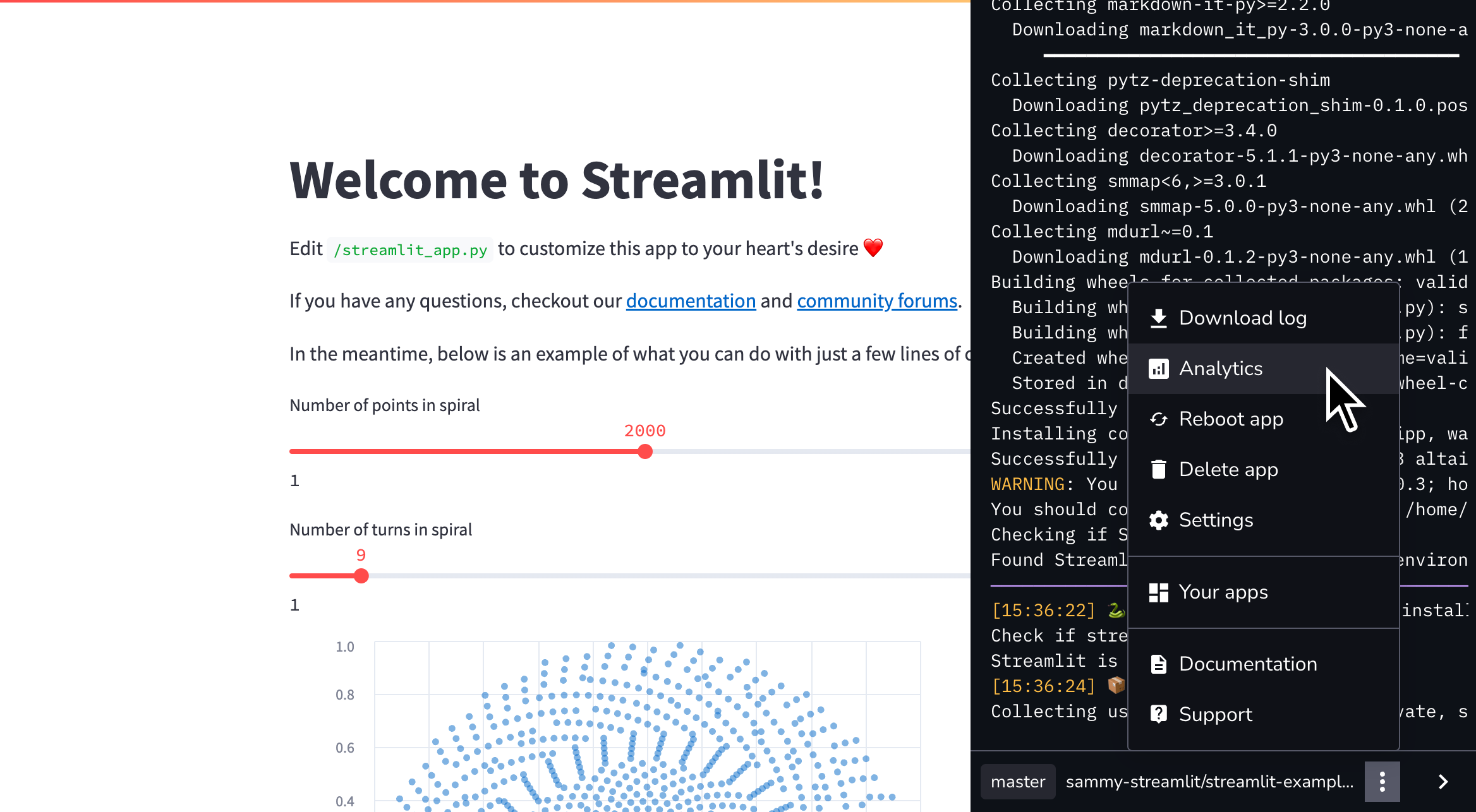 Access app analytics from your Cloud logs