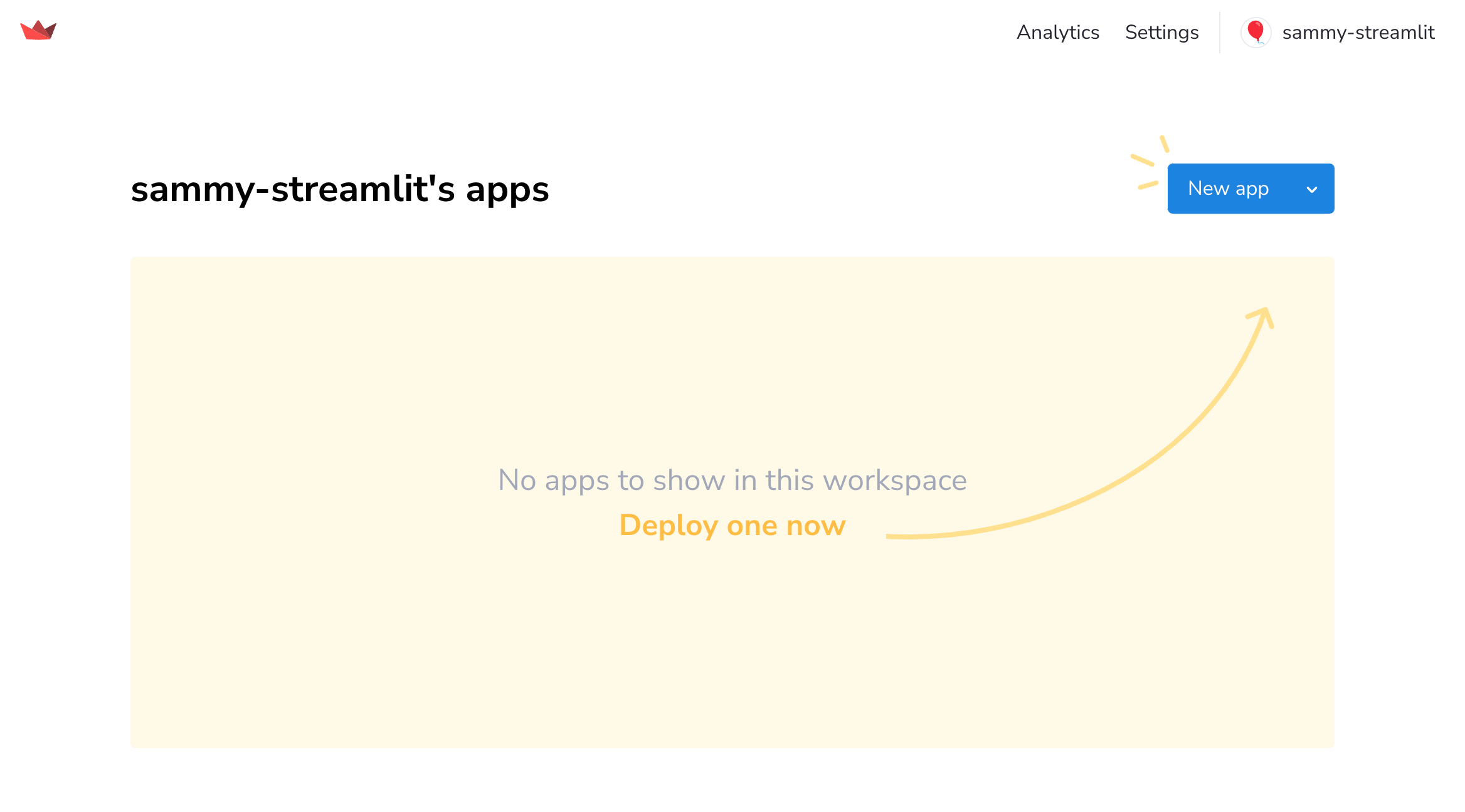 Your Streamlit Community Cloud workspace